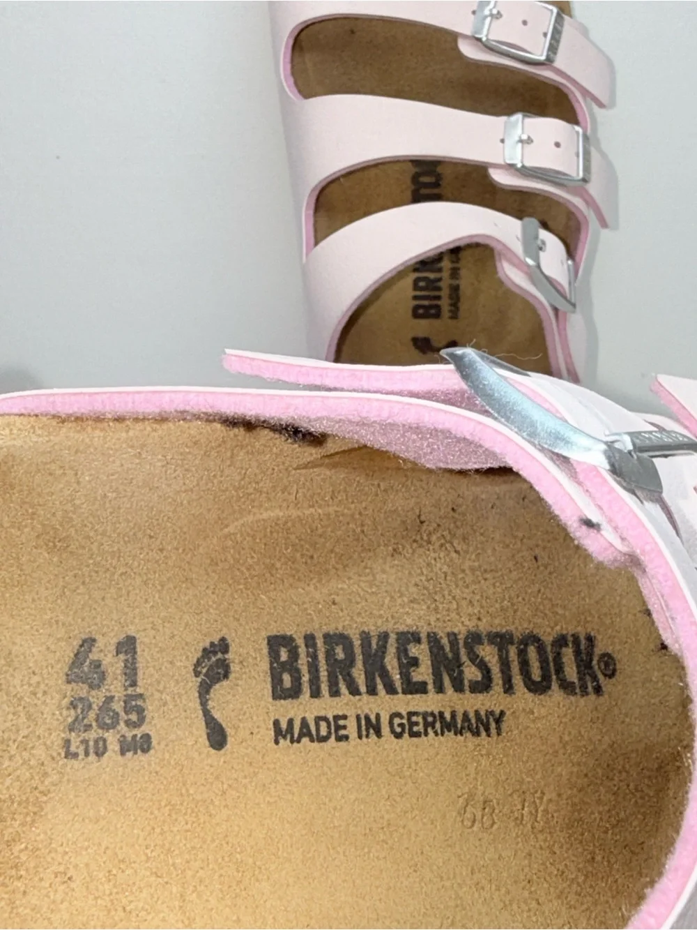 Birkenstock BIRKO FLORIDA VEGAN Pink Triple-Buckle Slide Sandals